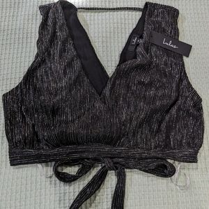 Lulu's v-neck wrap crop top